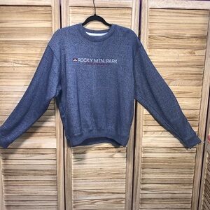 Rocky Mountain Park Sweatshirt Rog Wear USA  Blue White Wine Small